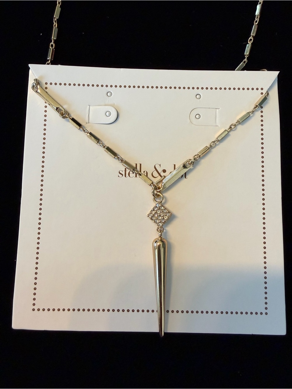Stella & Dot Bianca Gold Lariat Necklace NEW With Box